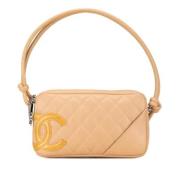 Pre-owned Leather chanel-bags Chanel Vintage , Beige , Dames