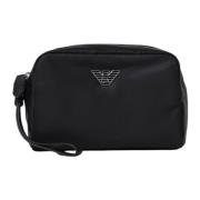 Zwarte Technische Stoffen Tas met Logo Emporio Armani , Black , Dames