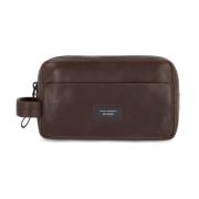 Bruine leren tas - horizontale constructie Piquadro , Brown , Unisex