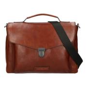 Bruin leren zakelijke aktetas met laptopvak The Bridge , Brown , Heren