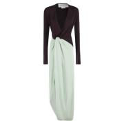 Elegante Knoopdetail Jersey Jurk Victoria Beckham , Multicolor , Dames