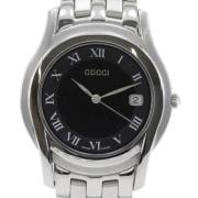 Pre-owned Stainless Steel watches Gucci Vintage , Black , Dames