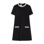 Elegante Zwarte Jurk met Kant Detail Valentino Garavani , Black , Dame...