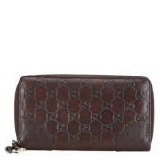 Pre-owned Leather wallets Gucci Vintage , Brown , Dames