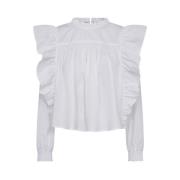 Blouse met ruche detail Co'Couture , White , Dames