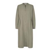 Oversized Jurk met Mandarin Kraag Masai , Gray , Dames