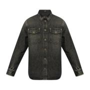 Denim overhemd Versace , Gray , Heren