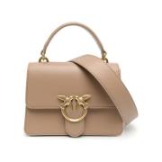 Love Birds Leren Tas Pinko , Beige , Dames