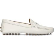 Witte leren mocassins met metalen detail Tod's , White , Dames