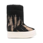 Gewatteerde Zwarte Mid-Calf Flatform Schoenen Rick Owens , Black , Her...