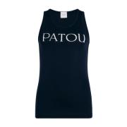 Navy Blue Mouwloze Top Met Ronde Hals Patou , Blue , Dames