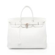 Pre-owned Leather handbags Hermès Vintage , White , Dames