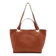 Leren handtas met ritssluiting Coccinelle , Brown , Dames