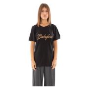 Zwarte Strass Logo Tee Babylon , Black , Dames