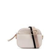 Gehamerd lederen crossbody tas Gianni Chiarini , White , Dames