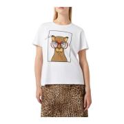 Grafische Print Wit Katoenen T-shirt Marina Rinaldi , White , Dames