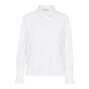 Witte Blouse met Ruchedetails Cream , White , Dames