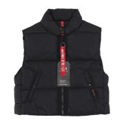 Zwarte Mouwloze Puffer Vest Jas Alpha Industries , Black , Dames