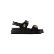 Leather sandals Tory Burch , Black , Unisex