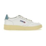 Witte leren sneakers met blauwe hiel Autry , White , Heren