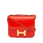 Pre-owned Leather crossbody-bags Hermès Vintage , Red , Dames