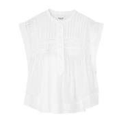 Witte Kant Detail Top Isabel Marant , White , Dames