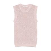 Roze Pailletten Crew Neck Trui Golden Goose , Gray , Dames