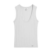 Gebreide Top met Brede Bandjes Cinque , White , Dames