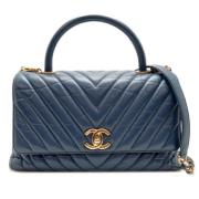 Pre-owned Leather chanel-bags Chanel Vintage , Blue , Dames