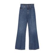 Blauwe Rits Sluiting Jeans Vijf Zakken Dondup , Blue , Dames