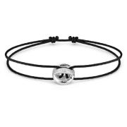 Zwart Gevlochten Koord Armband 3g Le Gramme , Black , Unisex