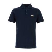 Donkerblauw Piquet Polo Shirt Dolce & Gabbana , Blue , Heren