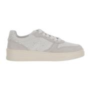 Sneakers van leer met glitterlogo Hogan , White , Dames