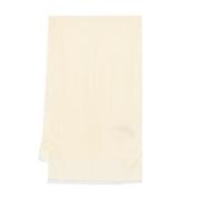 Crème Raffelrand Sjaal Twinset , Beige , Dames