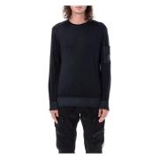 Snel Geverfde Merinos Crew Neck Gebreide Trui C.p. Company , Black , H...