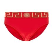 Rode stretch nylon zwembroek Versace , Red , Heren