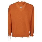 V-hals trui MM6 Maison Margiela , Orange , Heren