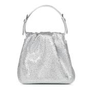 Zilveren Kristal Handtas Elegantie Amina Muaddi , Gray , Dames