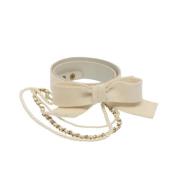 Pre-owned Wool belts Chanel Vintage , White , Dames