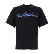 Klassiek Zwart Katoenen T-shirt Amiri , Black , Heren