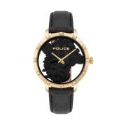 Gouden Damesmode Horloge Police , Yellow , Dames