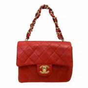 Pre-owned Leather handbags Chanel Vintage , Red , Dames