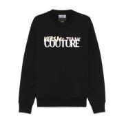 Zwarte Crew Neck Sweater Versace Jeans Couture , Black , Heren