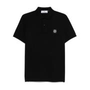 Zwarte T-shirts en Polos met knoopsluiting Stone Island , Black , Here...