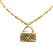 Pre-owned Metal necklaces Chanel Vintage , Yellow , Dames