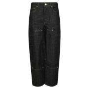 Denim Carpenter Jeans Ganni , Black , Dames