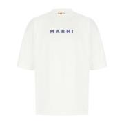 Casual Katoenen T-Shirt voor Mannen Marni , White , Heren