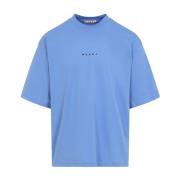 Blauw T-shirt met logodetail Marni , Blue , Heren