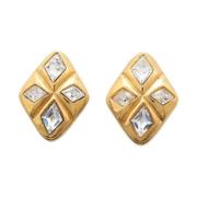 Pre-owned Metal earrings Chanel Vintage , Yellow , Dames