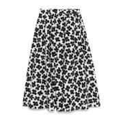 Zwarte Rok met Plooien Msgm , Black , Dames